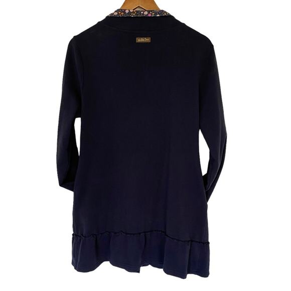 MATILDA JANE A Million Little Things Ruffle Peacoat Jacket Navy Teal Size Small - Picture 2 of 5